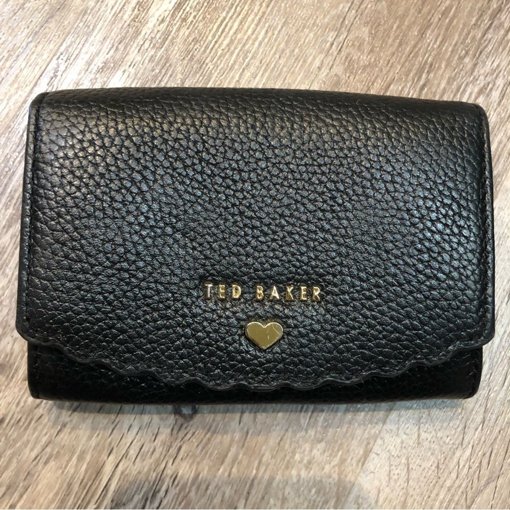 Ted Baker Black Wallet with Gold Accents